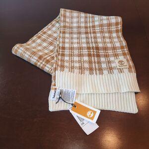 NWT Timberland Brown/White Buffalo Plaid Scarf One Size